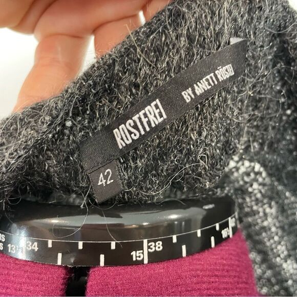 Rostfrey by Anett Rostel Metallic Black Cardigan sz M - Picture 3 of 10